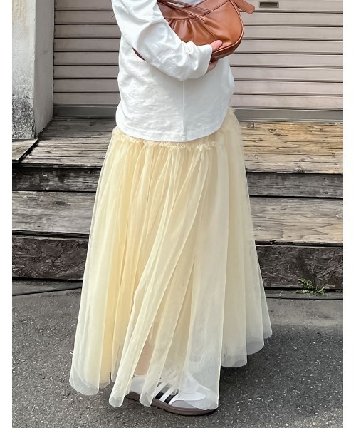 Re:EDIT（リエディ）の「[低身長サイズ有]フリルギャザーチュールスカート（スカート・レディース・グレー/ホワイト/ブラック/ベージュ系その他・LARGE/MEDIUM/SHORT）」の22枚目の写真