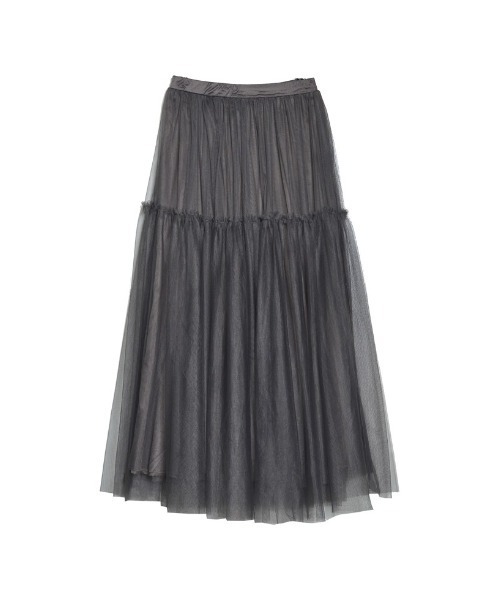 Re:EDIT（リエディ）の「[低身長サイズ有]フリルギャザーチュールスカート（スカート・レディース・グレー/ホワイト/ブラック/ベージュ系その他・LARGE/MEDIUM/SHORT）」の15枚目の写真