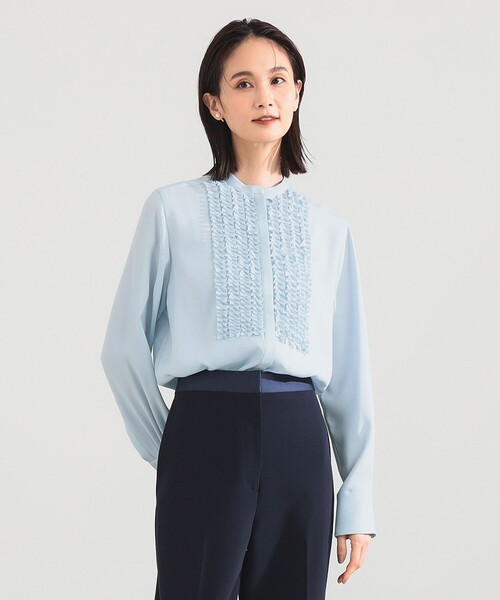 セレモニー・フォーマル】ジョーゼット フリルブラウス＊（シャツ