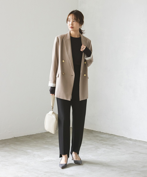 Noble（ノーブル）の「《追加》キャロットシルエットステップヘムパンツ（スラックス・レディース・ホワイト系その他/ベージュ/ラベンダー/ブラック・34/36/38/40）」の8枚目の写真