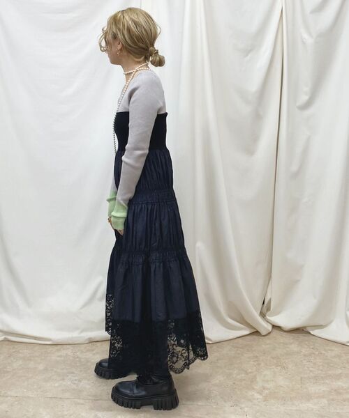 ur,Melty（ユアメルティー）の「2WAYレース切替スカート（スカート・レディース・オフホワイト/ブラック・FREE）」の9枚目の写真