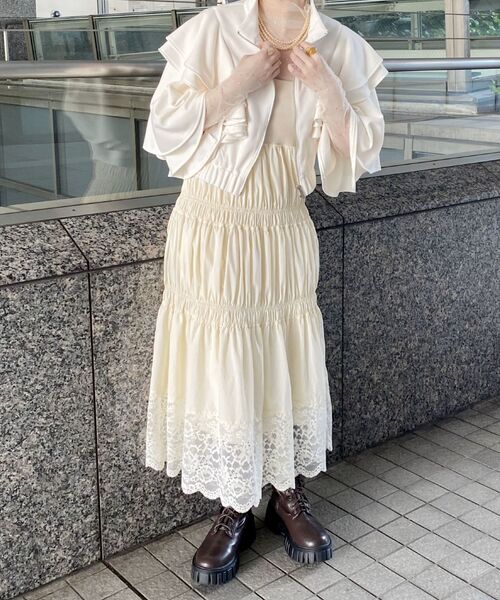 ur,Melty（ユアメルティー）の「2WAYレース切替スカート（スカート・レディース・オフホワイト/ブラック・FREE）」の16枚目の写真