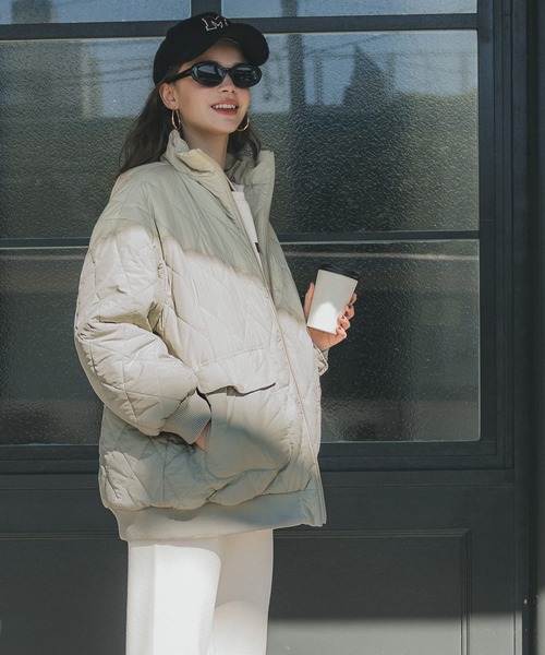 セール】2WAYボアリバーシブルキルトジャケット（ブルゾン）｜coca