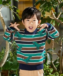 kladskap | 恐竜×ボーダーニットプルオーバー(スウェット)