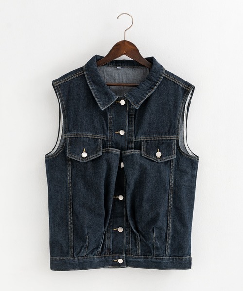 Ressaca（レサーカ）の「デニムジャケットワークベスト オーバーサイズ（ベスト・メンズ・ブルー/ブラック・M/L/XL）」の21枚目の写真