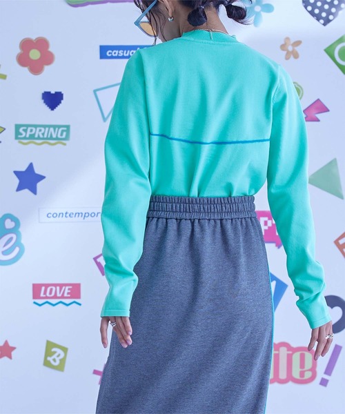 miette(ミエット)の「配色ラインデザインニットトップス(ニット/セーター・レディース・ピンク/ライトブルー/ブラック・FREE)」の13枚目の写真