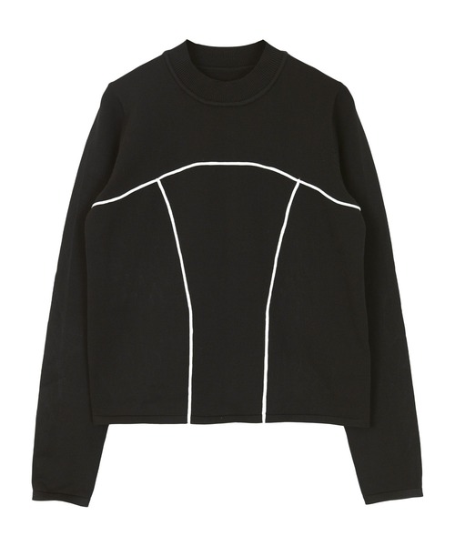 miette(ミエット)の「配色ラインデザインニットトップス(ニット/セーター・レディース・ピンク/ライトブルー/ブラック・FREE)」の6枚目の写真