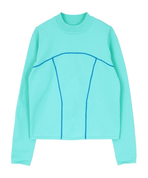 miette(ミエット)の「配色ラインデザインニットトップス(ニット/セーター・レディース・ピンク/ライトブルー/ブラック・FREE)」の7枚目の写真