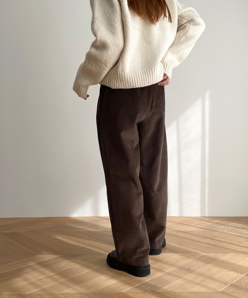 CANAL JEAN(キャナルジーン)の「El mar コーデュロイタックパンツ(その他パンツ・レディース・ブラウン/クリーム・SMALL/MEDIUM)」の4枚目の写真