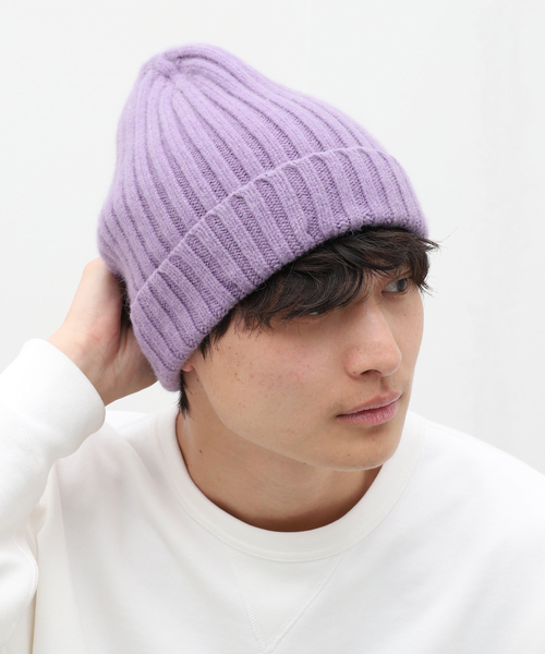 EDIFICE（エディフィス）の「【Le Bonnet / ル ボネ】Beanie Long（ニットキャップ/ビーニー・メンズ・ダークグリーン/バイオレット・FREE）」の4枚目の写真