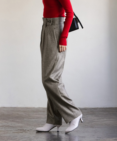 Noble(ノーブル)の「シックツイードサイドボタンパンツ(スラックス・レディース・ブラック・36/38)」の18枚目の写真