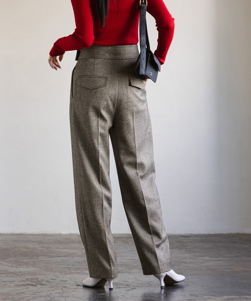 Noble(ノーブル)の「シックツイードサイドボタンパンツ(スラックス・レディース・ブラック・36/38)」の19枚目の写真