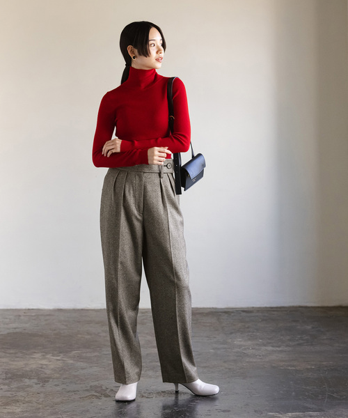 Noble(ノーブル)の「シックツイードサイドボタンパンツ(スラックス・レディース・ブラック・36/38)」の20枚目の写真