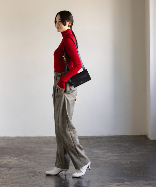 Noble(ノーブル)の「シックツイードサイドボタンパンツ(スラックス・レディース・ブラック・36/38)」の21枚目の写真