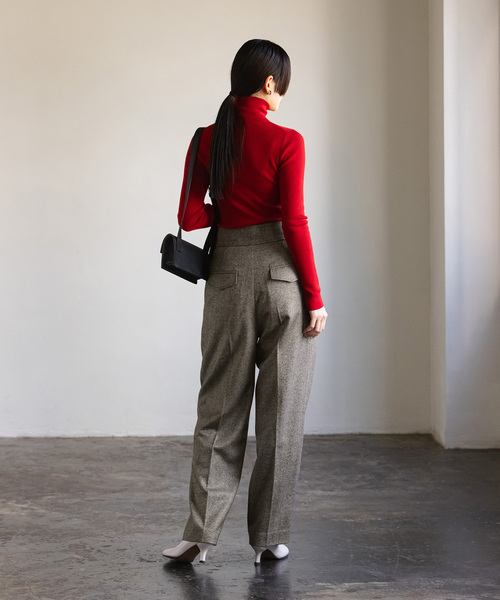 Noble(ノーブル)の「シックツイードサイドボタンパンツ(スラックス・レディース・ブラック・36/38)」の22枚目の写真