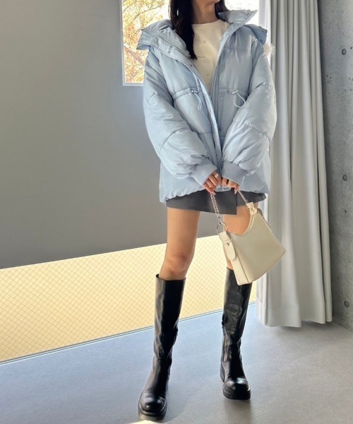 OLIVE des OLIVE（オリーブデオリーブ）の「フードファー中綿ブルゾン