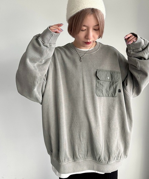 apres jour mignon（アプレジュールミニョン）の「裏起毛ポケット付きスウェット【ZOZOTOWN限定アイテム】（スウェット・レディース・ブラック系その他/ボルドー/その他/ネイビー・X-LARGE/フリー）」の4枚目の写真