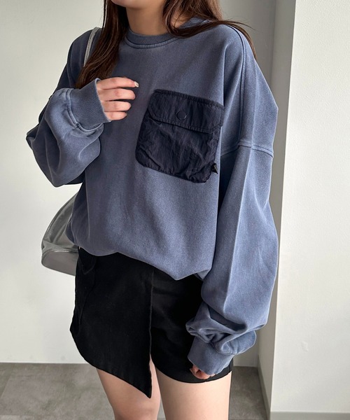 apres jour mignon（アプレジュールミニョン）の「裏起毛ポケット付きスウェット【ZOZOTOWN限定アイテム】（スウェット・レディース・ブラック系その他/ボルドー/その他/ネイビー・X-LARGE/フリー）」の21枚目の写真