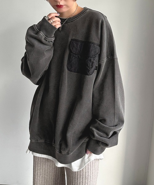 apres jour mignon（アプレジュールミニョン）の「裏起毛ポケット付きスウェット【ZOZOTOWN限定アイテム】（スウェット・レディース・ブラック系その他/ボルドー/その他/ネイビー・X-LARGE/フリー）」の11枚目の写真