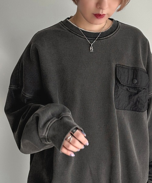 apres jour mignon（アプレジュールミニョン）の「裏起毛ポケット付きスウェット【ZOZOTOWN限定アイテム】（スウェット・レディース・ブラック系その他/ボルドー/その他/ネイビー・X-LARGE/フリー）」の5枚目の写真