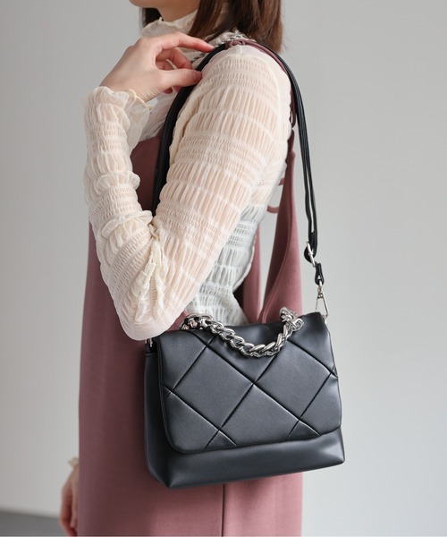 sakishimatokyo(サキシマトーキョー)の「【2WAY】キルティングデザインショルダーバッグ/BAG/バック(ショルダーバッグ・レディース・ブラック/グレー/アイボリー・FREE)」の2枚目の写真