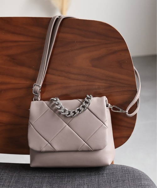 sakishimatokyo(サキシマトーキョー)の「【2WAY】キルティングデザインショルダーバッグ/BAG/バック(ショルダーバッグ・レディース・ブラック/グレー/アイボリー・FREE)」の6枚目の写真