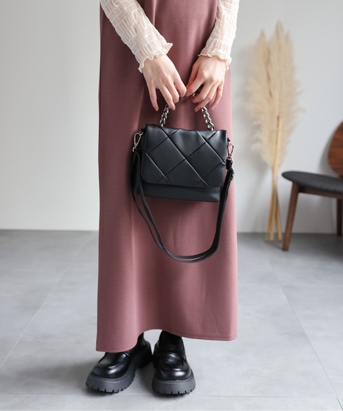 sakishimatokyo(サキシマトーキョー)の「【2WAY】キルティングデザインショルダーバッグ/BAG/バック(ショルダーバッグ・レディース・ブラック/グレー/アイボリー・FREE)」の7枚目の写真