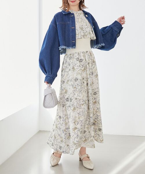 MAJESTIC LEGON（マジェスティックレゴン）の「クロップドGジャン（デニムジャケット・レディース・グレー/ピンク/ブルー・MEDIUM）」の9枚目の写真