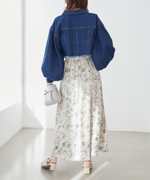 MAJESTIC LEGON（マジェスティックレゴン）の「クロップドGジャン（デニムジャケット・レディース・グレー/ピンク/ブルー・MEDIUM）」の11枚目の写真