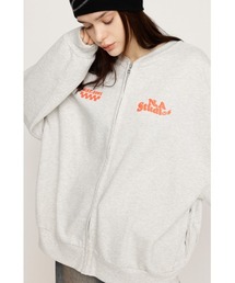 W FRONT LOGO ZIP UP SW ダブルフロント ロゴ ジップアップ スウェット