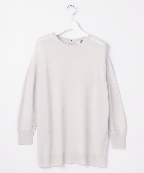 J.PRESS Ladies(J.プレス レディス)の「【WEB限定カラーあり・洗える】SILKY RAYON STRETCH ボーダー ニット(ニット/セーター・レディース・ライトグレー系/ダルブルー系/ネイビー系/ブラウン系・SMALL)」の12枚目の写真