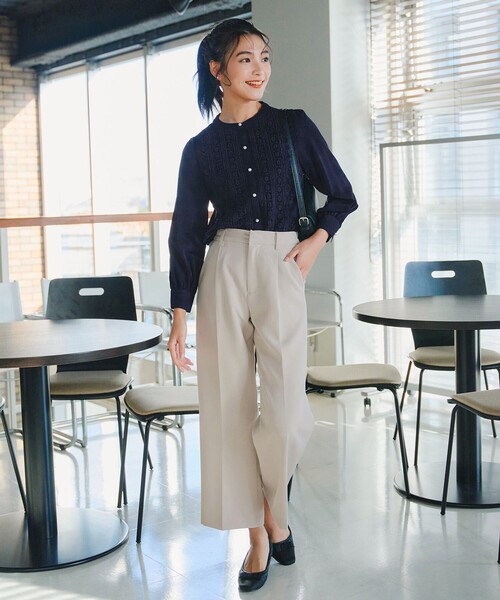 Tiaclasse（ティアクラッセ）の「レースブラウス（シャツ/ブラウス・レディース・オフホワイト/ブラック/ネイビー/ピンク/ライトグレー/ピンク系・S/M/L）」の22枚目の写真