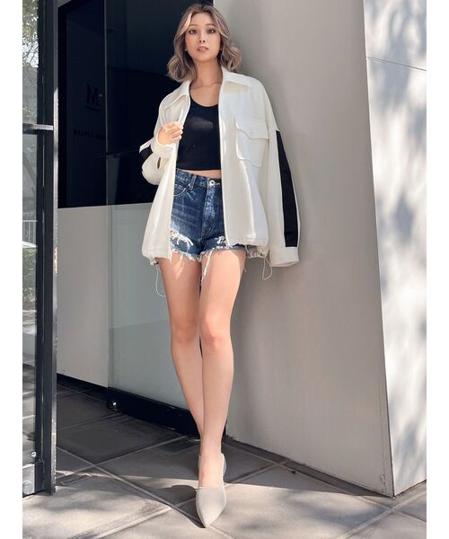 GYDA（ジェイダ）の「SymmetryGYDA ラインデザインジャケット（ブルゾン・レディース・オフホワイト/ブラック・FREE）」の17枚目の写真