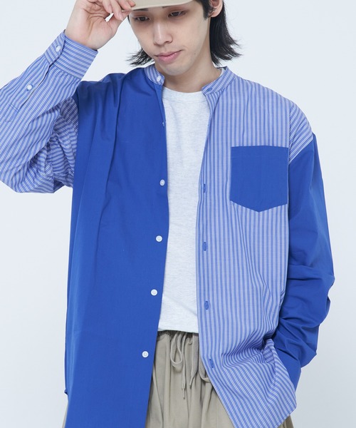 CORISCO（コリスコ）の「ブロード 長袖バンドカラーBIGシャツ(M1)（シャツ/ブラウス・メンズ・ホワイト/チャコールグレー/ブルー/その他4/その他1/その他2/その他3・X-LARGE/LARGE/MEDIUM）」の19枚目の写真