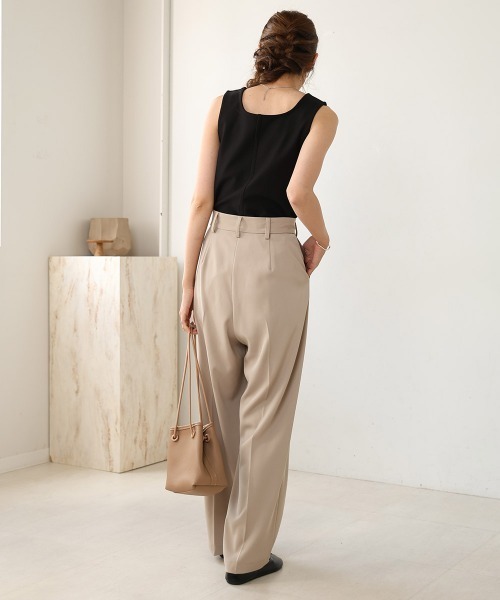 Bab（バブ）の「【S・M 展開】スクエアネックタックデザインタンクトップ（タンクトップ・レディース・ベージュ/アイボリー/ブラック・S/M）」の20枚目の写真