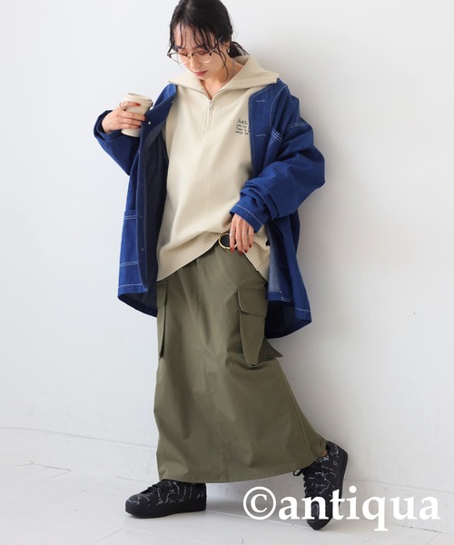 antiqua(アンティカ)の「刺繍ロゴニット(ニット/セーター・レディース・アイボリー/ネイビー/ブラック・R/P)」の15枚目の写真