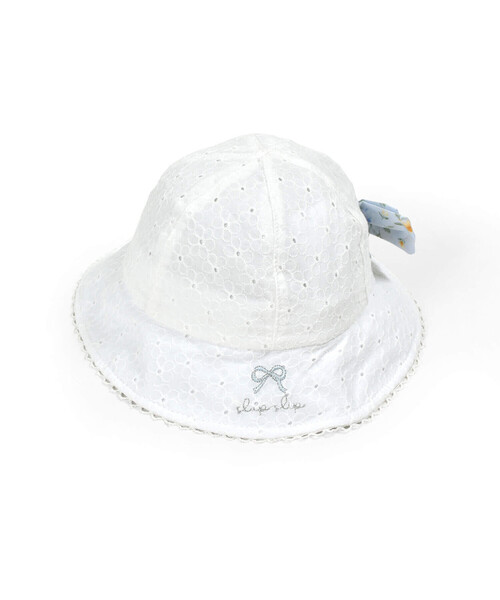 SLAP SLIP BABY（スラップスリップベビー）の「バック花柄リボンレース生地ハットベビー(44~48cm)（ハット・キッズ・ホワイト/ピンク・FREE）」の9枚目の写真
