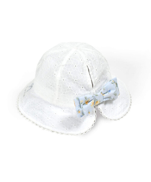 SLAP SLIP BABY（スラップスリップベビー）の「バック花柄リボンレース生地ハットベビー(44~48cm)（ハット・キッズ・ホワイト/ピンク・FREE）」の10枚目の写真