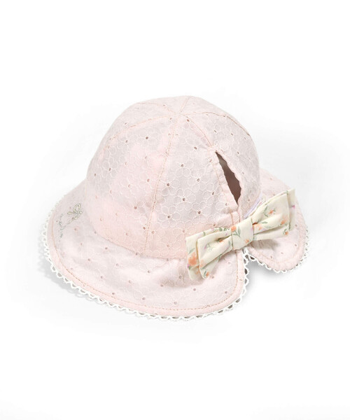 SLAP SLIP BABY（スラップスリップベビー）の「バック花柄リボンレース生地ハットベビー(44~48cm)（ハット・キッズ・ホワイト/ピンク・FREE）」の16枚目の写真