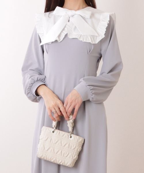 3WAY フリル衿付き ロング カットソー ワンピース（ワンピース