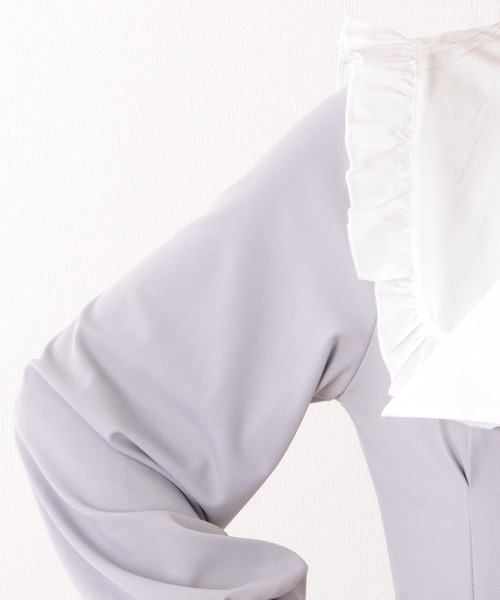 セール】3WAY フリル衿付き ロング カットソー ワンピース