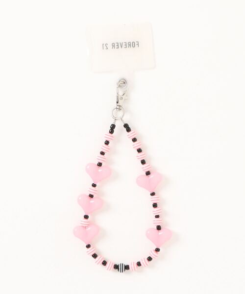 FOREVER 21（フォーエバー トゥエンティーワン）の「ハートモバイルストラップ（スマホグッズ・レディース・ブラック/ピンク・FREE）」の6枚目の写真