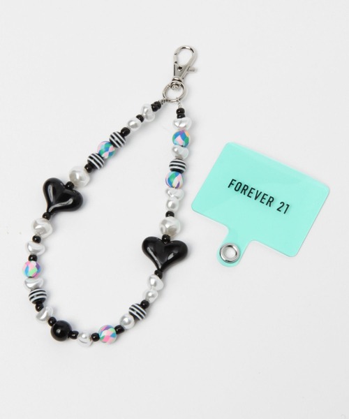 FOREVER 21（フォーエバー トゥエンティーワン）の「ハートモバイルストラップ（スマホグッズ・レディース・ブラック/ピンク・FREE）」の3枚目の写真
