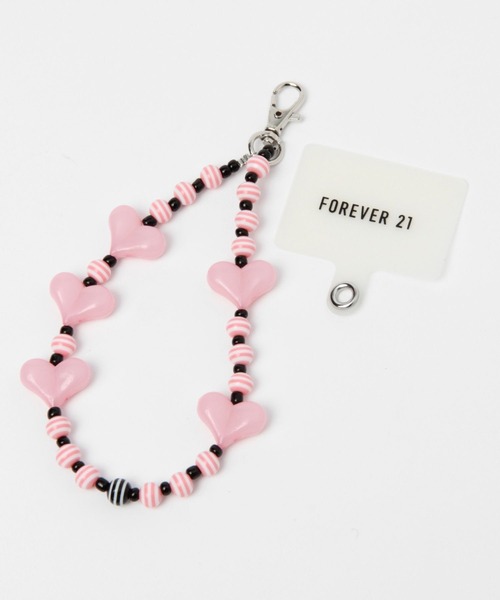 FOREVER 21（フォーエバー トゥエンティーワン）の「ハートモバイルストラップ（スマホグッズ・レディース・ブラック/ピンク・FREE）」の4枚目の写真