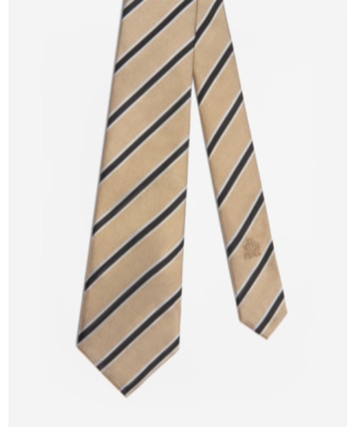 dunhill(ダンヒル)の「シルク レジメンタル ウーブン タイ 8cm / SILK REGIMENTAL WOVEN TIE 8CM(ネクタイ・メンズ・ベージュ・ONE SIZE)」の1枚目の写真