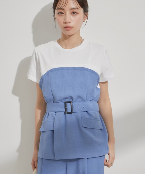 VIS（ビス）の「【接触冷感・洗える】美easyコルセットドッキングプルオーバー（Tシャツ/カットソー・レディース・グレー/ネイビー/ブルー系その他4/ピンク/ブラック・FREE）」の20枚目の写真