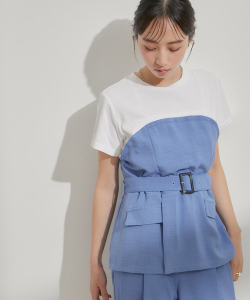 VIS（ビス）の「【接触冷感・洗える】美easyコルセットドッキングプルオーバー（Tシャツ/カットソー・レディース・グレー/ネイビー/ブルー系その他4/ピンク/ブラック・FREE）」の14枚目の写真