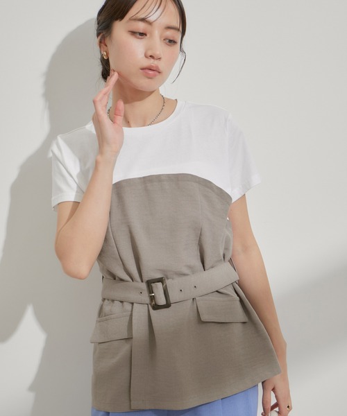 VIS（ビス）の「【接触冷感・洗える】美easyコルセットドッキングプルオーバー（Tシャツ/カットソー・レディース・グレー/ネイビー/ブルー系その他4/ピンク/ブラック・FREE）」の18枚目の写真