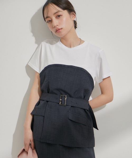 VIS（ビス）の「【接触冷感・洗える】美easyコルセットドッキングプルオーバー（Tシャツ/カットソー・レディース・グレー/ネイビー/ブルー系その他4/ピンク/ブラック・FREE）」の11枚目の写真