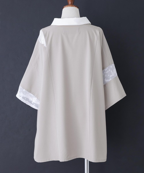 kOhAKU（コハク）の「『シアー切り替えシャツ』（シャツ/ブラウス・レディース・チャコール/ライトグレー・FREE）」の18枚目の写真